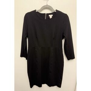 J. Crew Dress Womens Sz 8 Sheath Black Structured Knit‎ Stretch Career Work